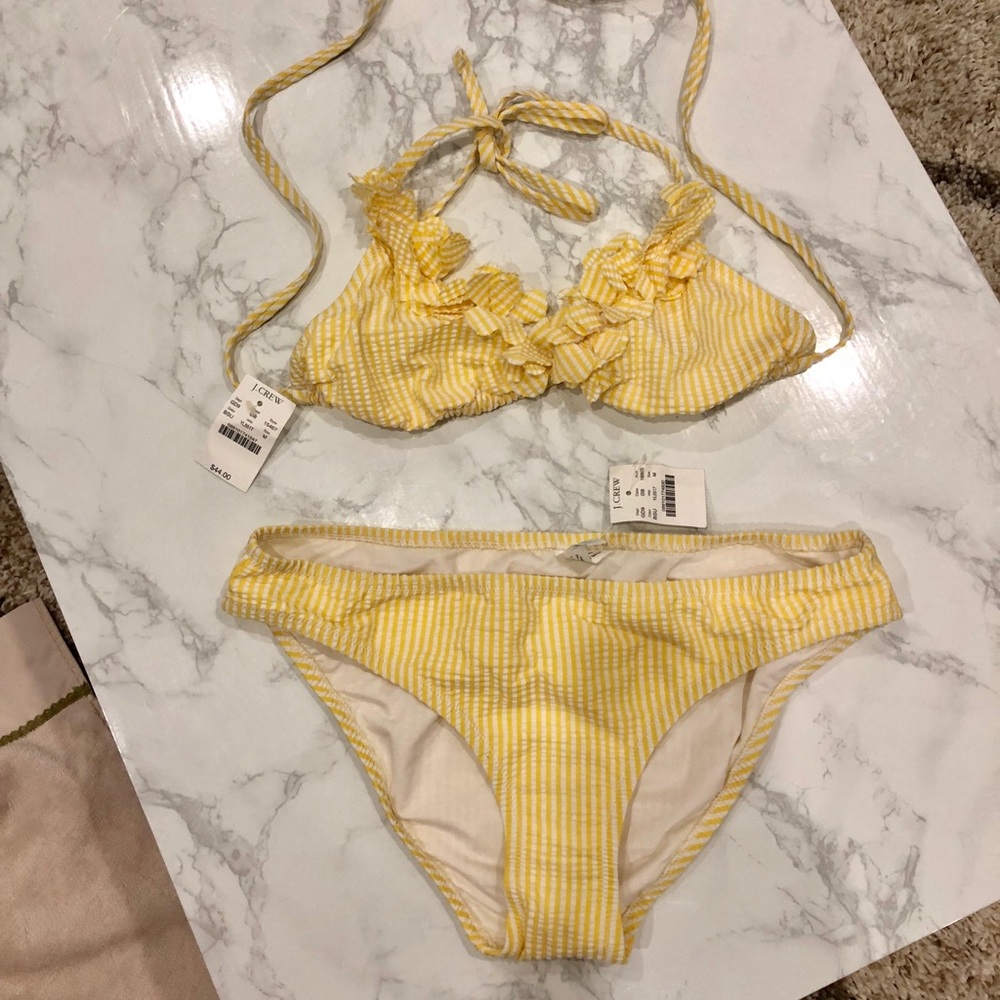 J. Crew Yellow Striped Bikini